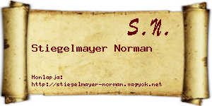 Stiegelmayer Norman névjegykártya